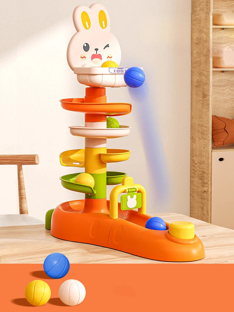 Juego de desarrollo de pelotas rodantes Montessori, juguete de pelota para bebés, juguetes educativos Montessori, juguetes apilables de actividades para bebés de 1, 2 y 3 años