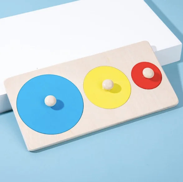 Juguete Montessori de madera con tablero de agarre, forma geométrica, clasificación de colores, rompecabezas de matemáticas, juego de aprendizaje preescolar, regalo para bebés y niños