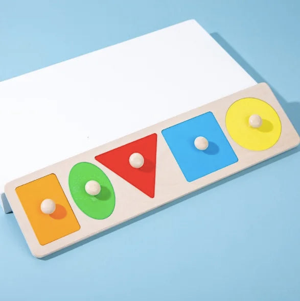 Juguete Montessori de madera con tablero de agarre, forma geométrica, clasificación de colores, rompecabezas de matemáticas, juego de aprendizaje preescolar, regalo para bebés y niños