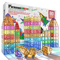 Picassotiles Magnetic Tiles for Kids – 80PCS STEM Construction Diamond Series Building Blocks Toy