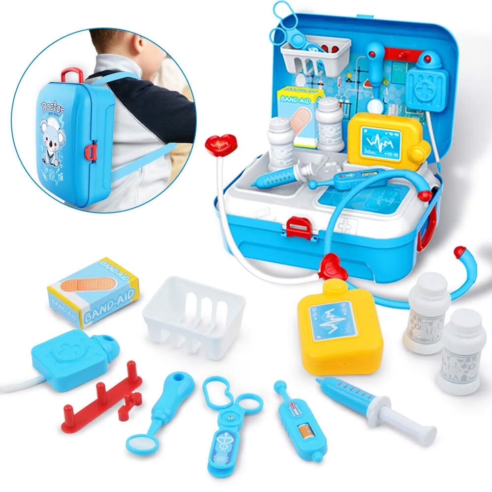 Kids Doctor Kit - 17Pc Pretend Medical Play Set with Stethoscope & Backpack - Educational Doctor Toys for Boys Girls Ages 3+